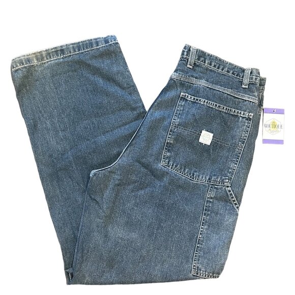 G.H. Bass Carpenter Jeans Reinforced Knee Hammer Loop Dark Wash Mens 34x32 - Picture 3 of 16